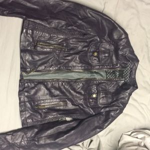 A purple leather jacket